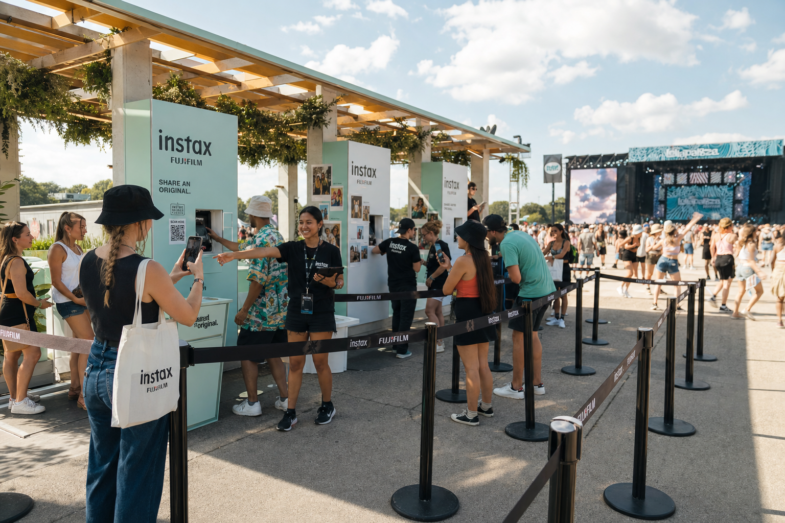 Photobooth setup op festival terrein
